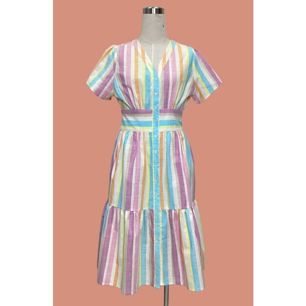 Anchor 2 Anchor NWT lauderdale striped linen dress M